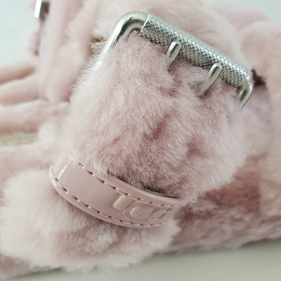 UGG PINK CRYSTAL FUZZ YEAH SLIDE SHEEPSKIN SLIPPER - Picture 6 of 8